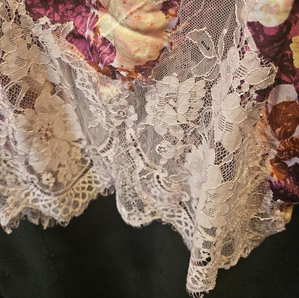 Free People Intimately Stay Awhile Floral Lace Mini Slip Dress - Size Large - Picture 7 of 9